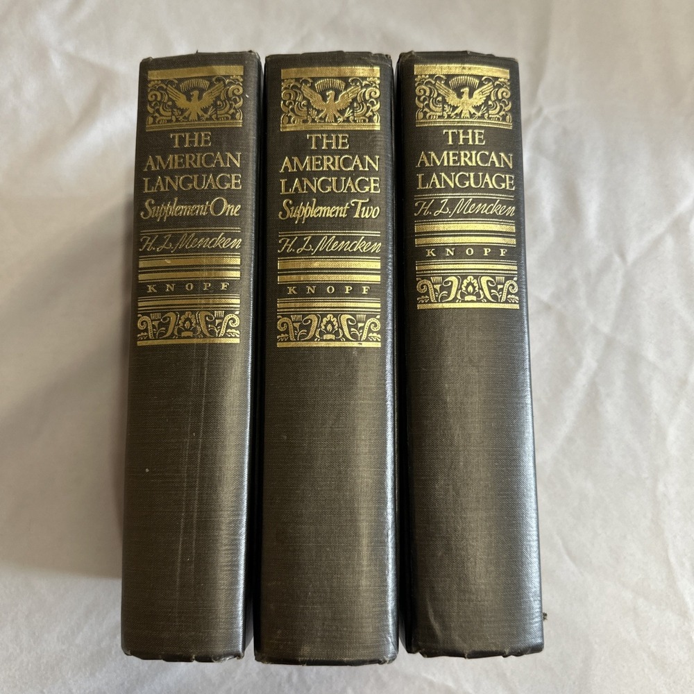 The American Language H.L. Mencken 1962 Knopf Hardcovers Complete 3 Volume Set -